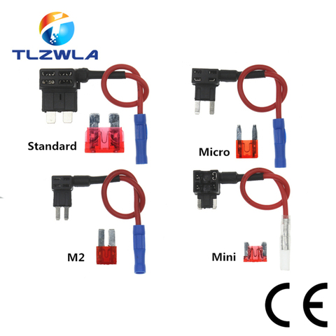 100pcs 12V MINI SMALL MEDIUM Size Car Fuse Holder Add-a-circuit TAP Adapter with 10A Micro Mini Standard ATM Blade Fuse ► Photo 1/5