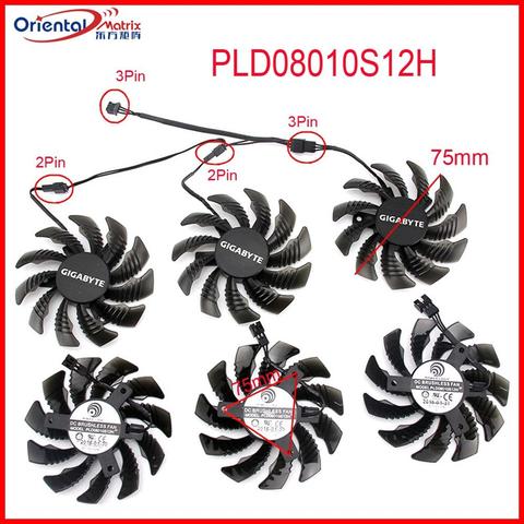 Free Shipping T128010SM PLD08010S12H 12V 0.20A 75mm Fan 40*40*40mm For Gigabyte GTX 970 GV-N970WF3-4GD Graphics Card Cooling Fan ► Photo 1/6