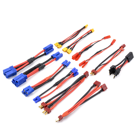 XT60 XT30 XT30U T Plug EC5 EC3 EC2 JST Parallel Battery Connector Cable Extension Y Splitter Plug Adapter for FPV RC parts ► Photo 1/6