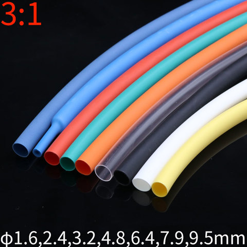 2M 1.6/2.4/3.2/4.8/6.4/7.9/9.5/12.7/15 mm Dual Wall Heat Shrink Tube Thick Glue 3:1 Shrinkable Tubing Adhesive Wrap Wire Kit ► Photo 1/5