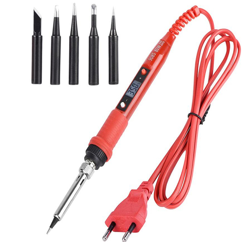 908S 220V 110V 80W LCD Electric Soldering iron Adjustable Temperature Solder iron With 5pcs soldering Iron Tips ► Photo 1/6