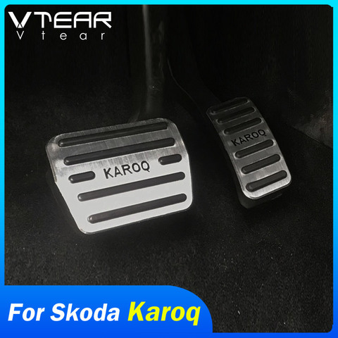 Vtear for Skoda Karoq car gas fuel foot pedals cover brake rest pedal pads trim styling accessories decoration automobile 2022 ► Photo 1/6
