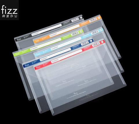6pcs/set Original Fizz Buckle type Transparent File Holder Document storage bag 6 Colors ► Photo 1/6