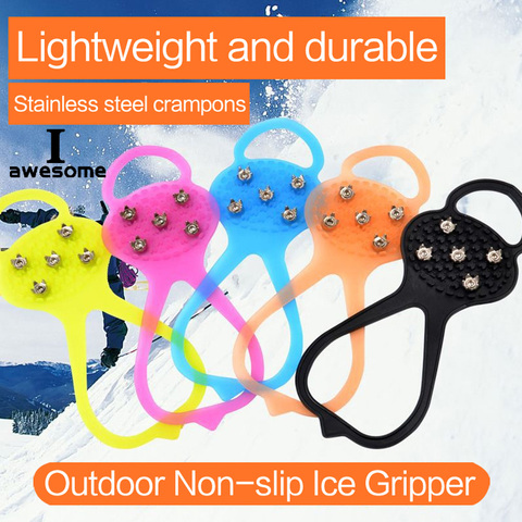 5 Teeth Ice Gripper For Shoes Women Men Crampons Ice Gripper Spike Grips Cleats For Snow Studs Non-Slip Outdoor Climbing Hiking ► Photo 1/5