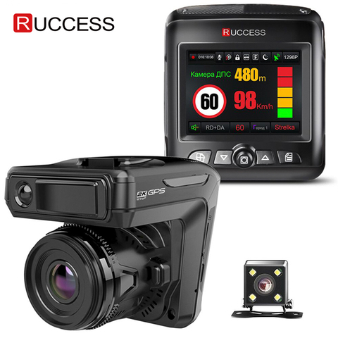 Ruccess STR-LD200-G 3 in 1 Car DVR Radar Detector Laser With GPS Full HD 1296P 1080P Dual Recorder Dash Camera Front and Rear ► Photo 1/6