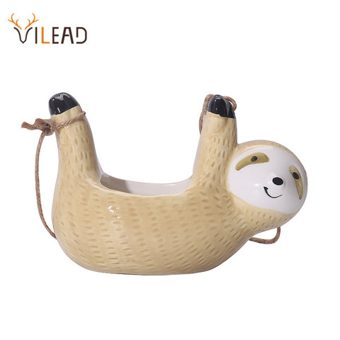 VILEAD Creative Sloth Hanging Wall Vase Ceramic Flower Pots Corridor Porch Garden Home Decoration ► Photo 1/6