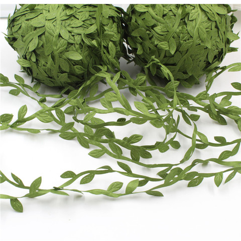 10 Yards Silk Leaf-Shaped Handmake Artificial green Leaves For Wedding Decoration DIY Wreath Gift Scrapbooking Craft Fake Flower ► Photo 1/6