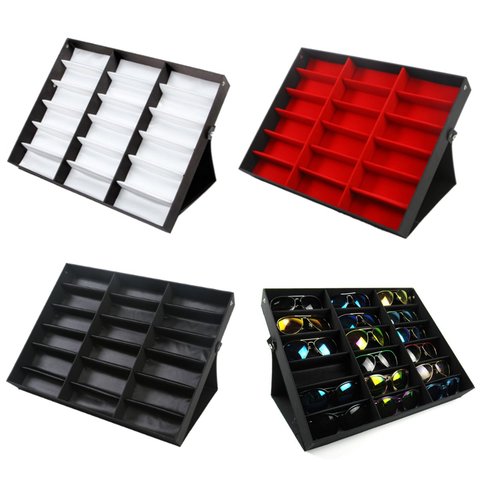 18 Grids Modern Foldable Eyeglass Storage Box Sunglasses Eye Glasses Storage Case Display Stand Holder Case Wardrobe Organizer ► Photo 1/6