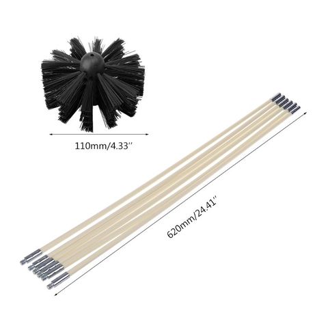 Nylon Brush With 6pcs Long Handle Flexible Pipe Rods For Chimney Kettle House Cleaner Cleaning Tool Kit 77UD ► Photo 1/6