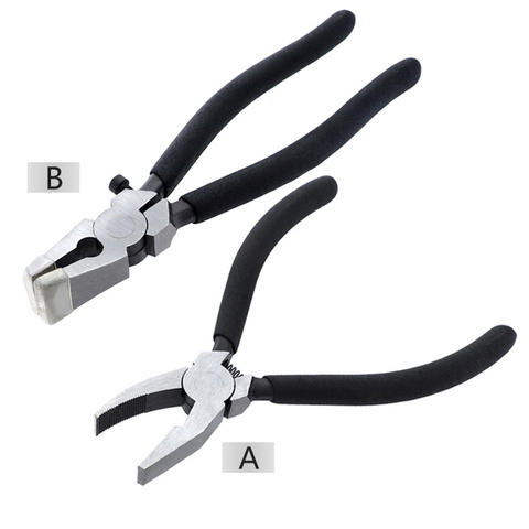 6 Inch/ 8 Inch Flat Nose Pliers with Adjustable Screw / Spring, Glass and Ceramic Trimming Pliers High Carbon Steel Clamp ► Photo 1/6