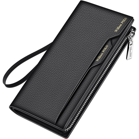 Williampolo Men Brand Clutch Bag Business Leather Wallet Credit Card Organizer Detachable Card Holder Gift for Men ► Photo 1/6