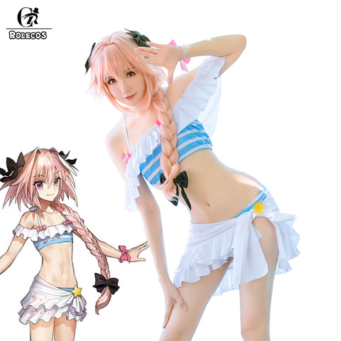 ROLECOS Fate Extella Link Astolfo Swimsuit Sexy Cosplay Costume Game FGO Cosplay Costume Swimwear Beach Swimsuit for Girl Women ► Photo 1/6