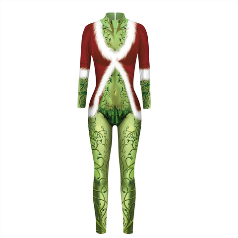 Fashion Christmas Santa Grinch Costumes Poison Ivy 3D Printed Costumes Bodysuit Anime Cosplay Costume Performance Clothing ► Photo 1/6