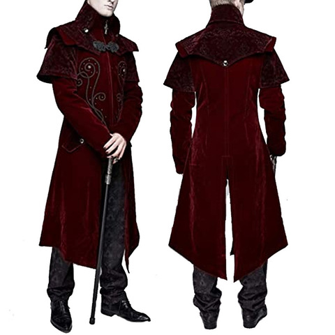 Medieval European Castle Vampire Devil Red Coat Trench Cosplay Costume Middle Ages Victorian Court Nobles Clothes ► Photo 1/5