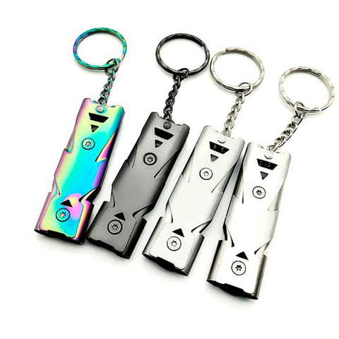 Aluminum High-frequency Emergency Survival Whistle Keychain for Camping Hiking Outdoor Sport Accessories Tools 150 DB ► Photo 1/6