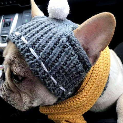 Winter Dog Cap Christmas Pet Hats Dog Accessories Woolen Puppy Hat With Ball Headwear for Small Dogs French Bulldog Pet Products ► Photo 1/6