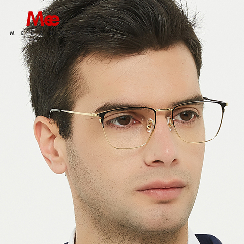 Meeshow Men Titanium Glasses Frame Ultralight Optical Square Prescription Glasses 2022 New Full Myopic Eyeglasses Gafas Oculos ► Photo 1/6