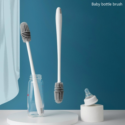 1/pc Silicone Milk Bottle Brush 360 Long Handle Cup Brush Household Cleaning Brush Kitchen Brush Bottle  Baby Bottle Brush ► Photo 1/6