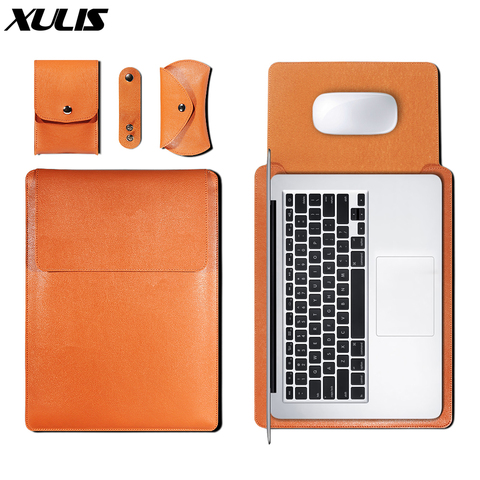 PU Leather Sleeve Bag Case For Macbook Air Pro 11 12 13 15 16 Cover A1466 Liner Sleeve For Macbook Air 13.3 Case 2022 A2179 ► Photo 1/6