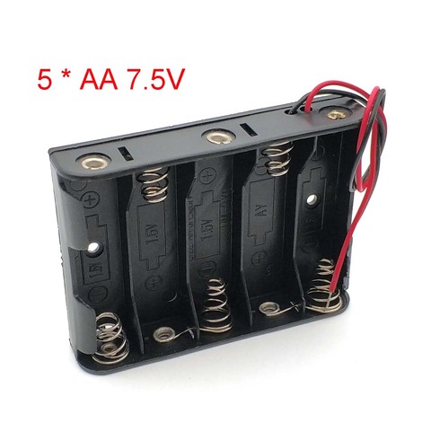 Plastic Battery Storage Case Box Holder For 5 X AA 5xAA 2A 7.5V Wire Leads ► Photo 1/4