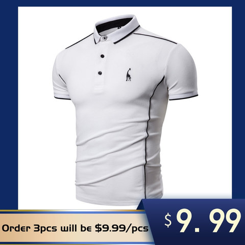 2022 New Summer Cotton POLO Shirt Men Turn Down Collar Casual Social Style Giraffe Brand Embroidery Mens Polos Male Tops Tees ► Photo 1/6