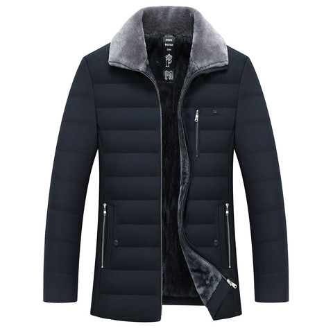 Men's Winter Parkas Fur Collar Windbreaker Cotton Padded Anorak Thick Warm Jacket Coat Male Casual Fleece Parkas Men Clothing ► Photo 1/6