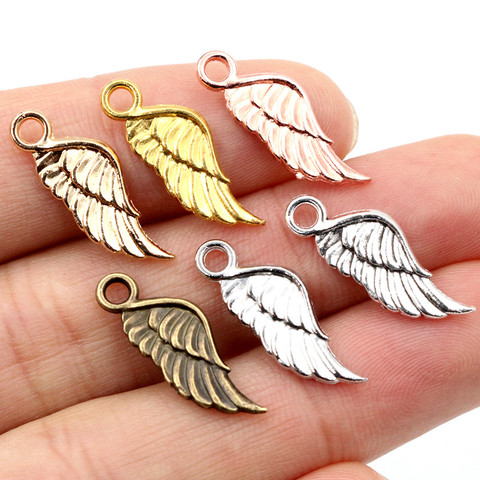 20pcs Charms angel wings 21x8mm Tibetan Silver Plated 4 Colors Pendants Antique Jewelry Making DIY Handmade Craft ► Photo 1/6