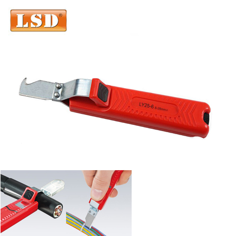 8-28mm wire stripping knife use for round PVC,rubber, silicone, PTFE cable stripper cutter multi-function mini electrical knife ► Photo 1/5