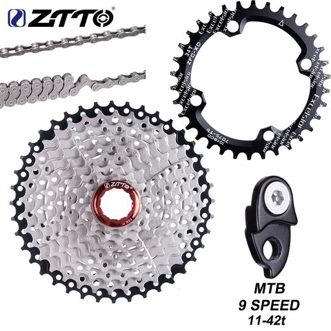 ZTTO MTB 9 Speed 11-42T Cassette 9 s 27s Freewheel Mountain Bike Bicycle Parts 9V Cassette WIDE RATIO Compatible for M430 M4000 ► Photo 1/6