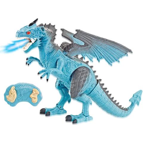 Dino Planet Remote Control RC Walking Dinosaur Toy with Breathing Smoke Shaking Head Light Up Eyes Sounds Ice Dragon with Smoke ► Photo 1/6