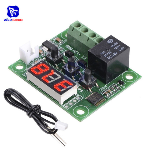W1209 Digital LED DC 12V Heat Cool Temp Thermostat Temperature Control Switch On/Off Controller Board with NTC 10K Sensor Probe ► Photo 1/6