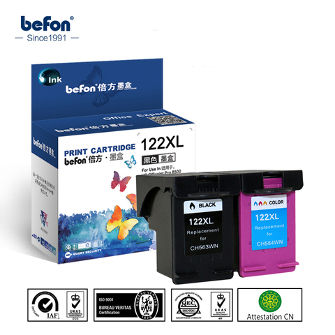 befon Remanufactured 122 XL Cartridge Replacement for HP 122 HP122 Ink Cartridge Deskjet 1000 1050 1050A 1510 2000 2050 3000 ► Photo 1/6