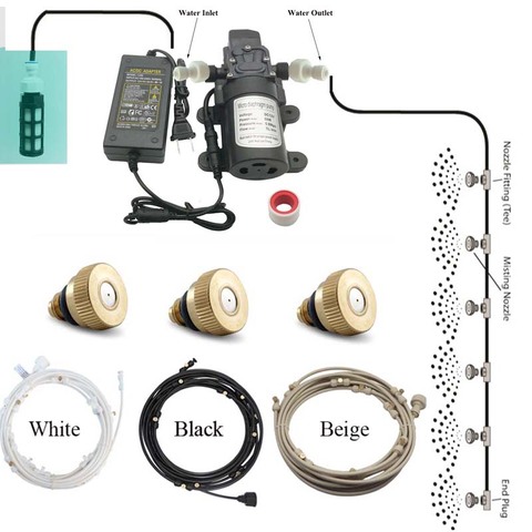 12V Water Spray Electric Diaphragm Pump Kit Portable Misting Automatic Water Pump 6-18M Misting Cooling System For Greenhouse ► Photo 1/6