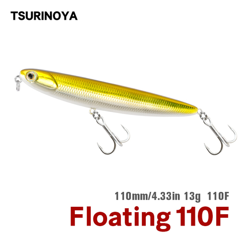 TSURINOYA Fishing Lure DW27 Topwater Floating Pencil Lure Hard Bait 110mm 13g Surface Water Z-Pose Minnow Wobblers Swimbait ► Photo 1/6