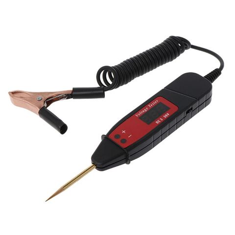 1.65m Spring Line Car Digital LCD Electric Voltage Test Pen Probe Detector Tester With LED Light for Auto Car Testing Tool ► Photo 1/6