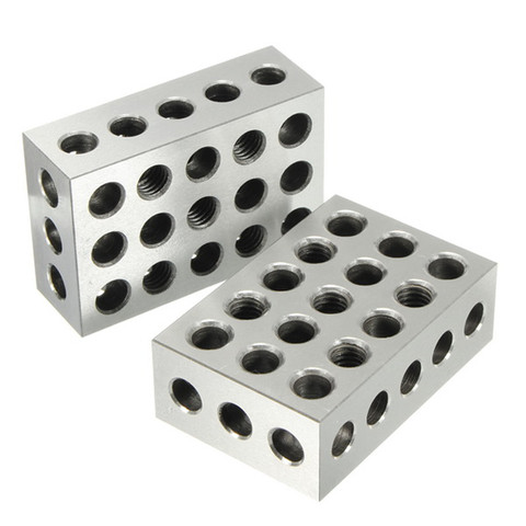 2Pcs Hardened Steel Block 23 Holes Parallel Clamping Block Lathe Tools Precision 0.005mm for Machine Tool 25x50x75mm ► Photo 1/6