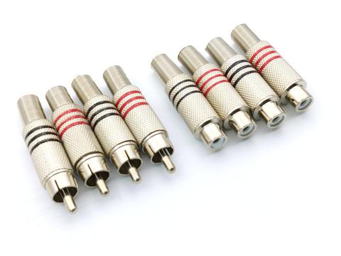 4pcs RCA Male Plug/RCA female socket audio Solder adapter Connector Metal Spring ► Photo 1/3