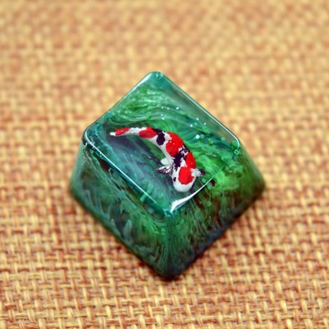 1 pc handmade Koi fish resin key cap for MX switches mechanical keyboard creative customized backlit keycap ► Photo 1/3