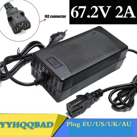 67.2V 2A Lithium Battery Charger For 60V Li-ion battery electric bike Charger with PC connector IEC connector ► Photo 1/6