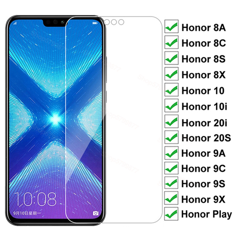 9D Protective Glass on For Huawei Honor 8X 8A 8C 8S 9A 9C 9S 9X Tempered Screen Protector Honor 10i 20i 20S Play Glass Film Case ► Photo 1/6