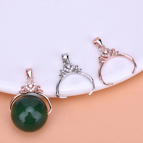 Crown with diamond pendant clasp buckle jewelry diy accessories jade jade crystal gemstone pendant buckle ► Photo 1/5