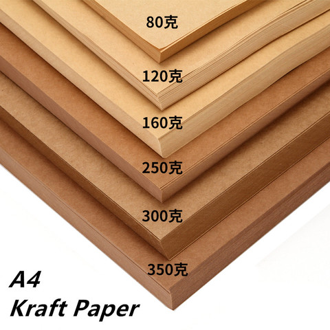70-400gsm A4 Kraft Paper High Quality A4 Hard Kraft Paper DIY Handmake Card Making Craft Paper Thick Paperboard Cardboard ► Photo 1/6