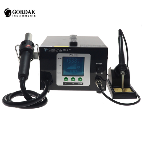 GORDAK 952V Intelligent hot air soldering station combined with VFD color digital display for SMD component soldering repair ► Photo 1/6