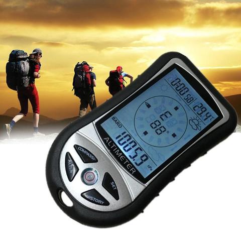 8 In 1 Handheld Electronic Navigation Compass Altitude Gauge Thermometer Barometer Outdoor Hiking Camping Fishing Compass New ► Photo 1/6