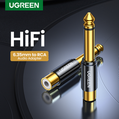 UGREEN RCA to 6.5mm 6.35mm 1/4 Adapter Gold Plated Pure Copper 6.5mm Male to RCA Female to Jack TS Mono Adapter Audio Connector ► Photo 1/6