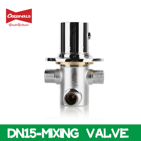 DN15 Solid Brass Thermostatic Mixing Valve Thermostat Faucet for Shower System Water Temperature Control Chrome Home Improvement ► Photo 1/6