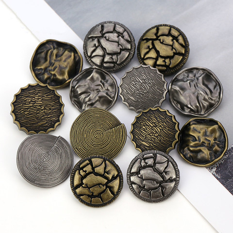 6 Pcs Bronze Silver Fashion Metal Button Shank Clothing Decorative Clothes Coat Retro Vintage Botones Garment Sewing Accessories ► Photo 1/6