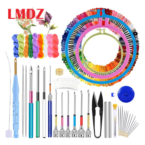 LMDZ Magic Embroidery Pen Punch Needle Kit Craft Embroidery Threads Cross Stitch Embroidery Hoop DIY Sewing Accessory Tools Kit ► Photo 1/6