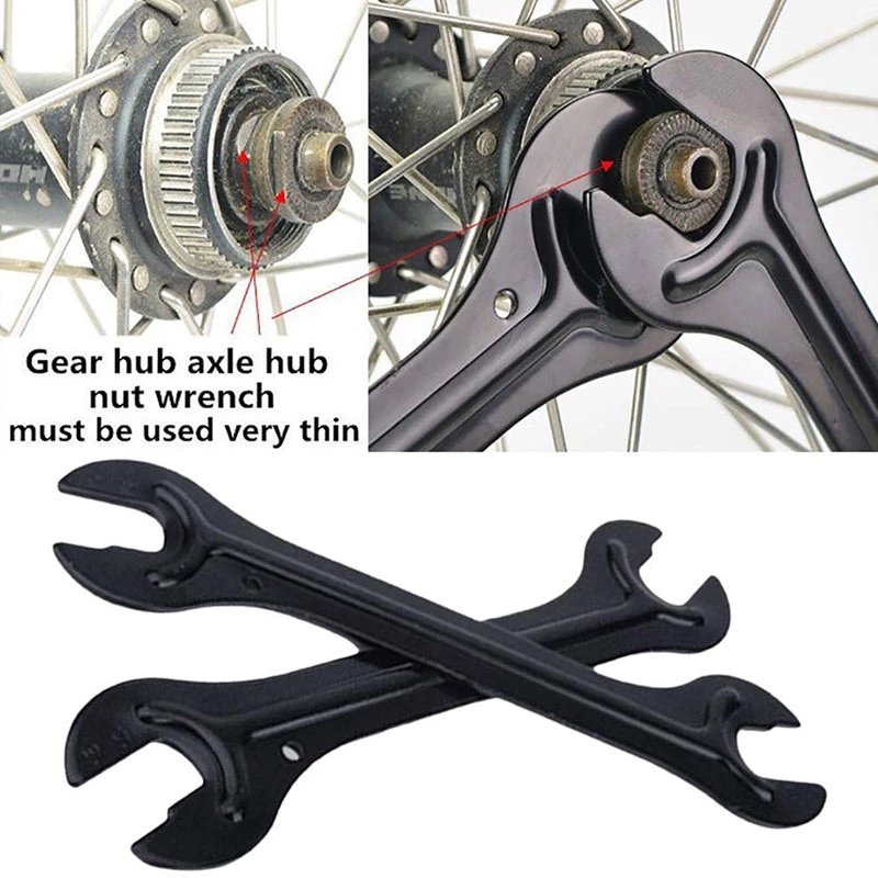 1 Pair Bicycle Repair Tool Steel Bike Head Open End Axle Hub Cone Wrench Spanner 