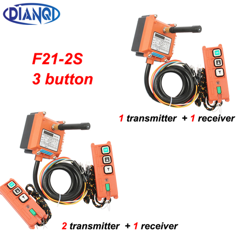 3 buttons F21-2S Wireless Industrial Remote Controller Electric Hoist Remote Control Winding Engine Sandblast Switches ► Photo 1/6